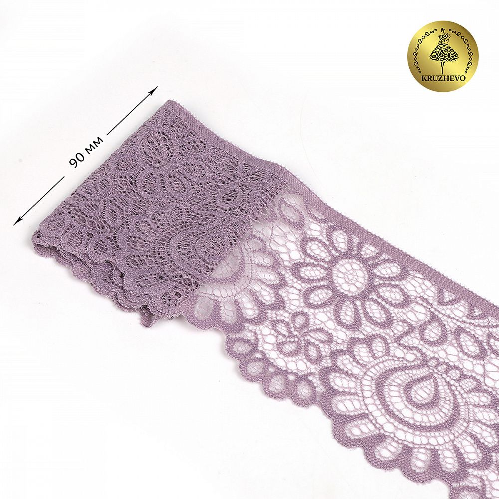 Кружево эластичное (стрейч) 90мм YSTL00839/N, цв.L620 морской туман уп.25м, Kruzhevo