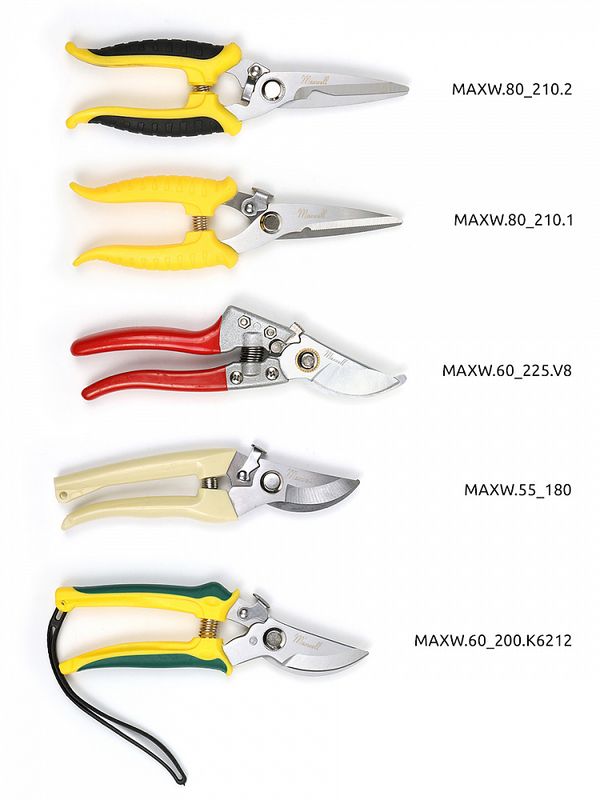 Секатор изогнутое лезвие 60/225 V8 ручки красный металл, Maxwell Garden