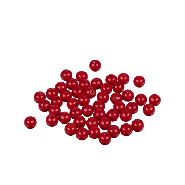 Бусины пластик ⌀8 мм, 50±2 шт, №10 т.красный, Zlatka PB-2