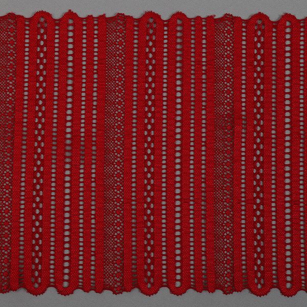 Кружево бельевое эластичное 180 мм / 25 м, 246, цв.100 красный, Kruzhevo