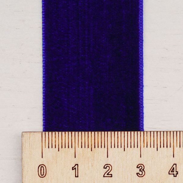 Лента бархатная (тесьма) 30.0 мм / 32.9±2 метров, 175 синий, VR-001
