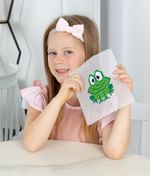 Набор для вышивания нитками Klart, Детские истории. Лягушка, 12х12 см