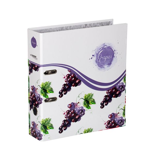 Регистратор ламинированный Фрукты 75 мм, 10 шт, A4 арочный механизм, виноград 254171, Expert Complete