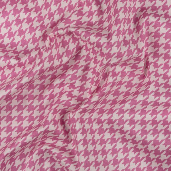 Ткань для пэчворка Peppy Бабушкин сундучок, отрез 50х55 см, 140 г/м², БС-25 Гусиная лапка я.розовый, Peppy