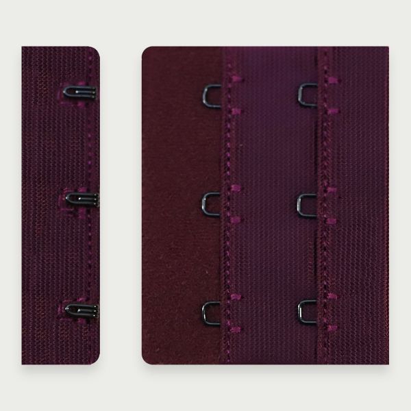 Застежки для бюстгальтера текстильные 3х2, 57 мм, 25 шт, 076 сливовое вино, Arta