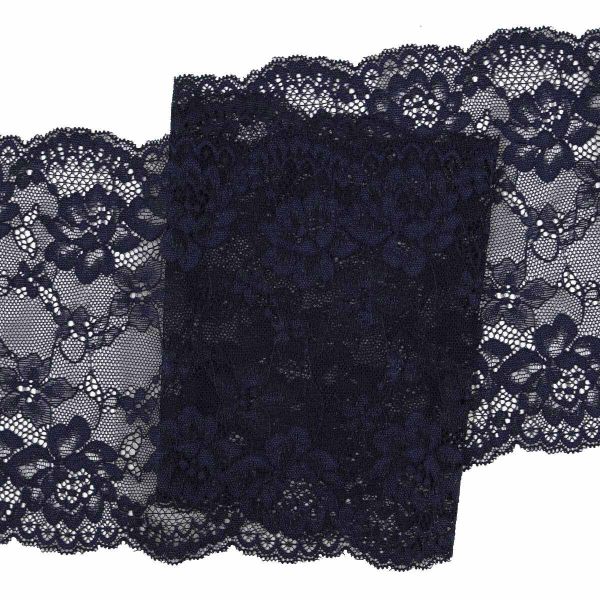 Кружево бельевое эластичное 180 мм / 13.72 м, цв. C147 т.синий