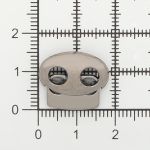 Фиксатор (зажим) для шнура металл плоский 2 отв. 17х15.5 мм, ⌀4,5 мм, металл (чер.никель), 20 шт