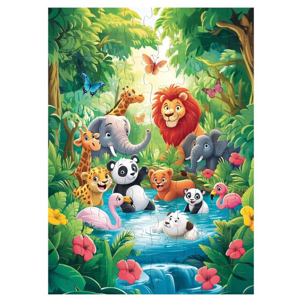 Пазл 80 элементов, PZL-80/01 Веселье в джунглях, Фрея