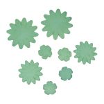 Набор принтованных бумажных цветочков 20мм, 35мм, 50мм 60 шт 27444 (27453 бирюза)