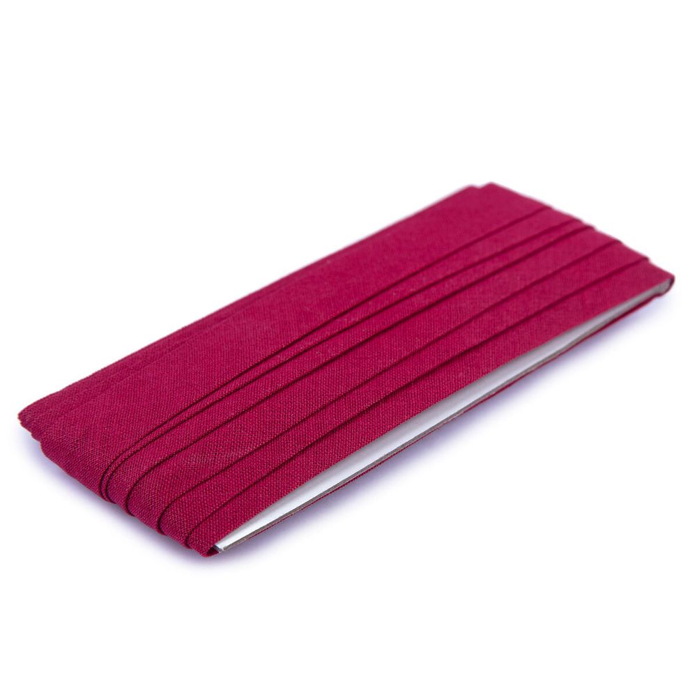 Косая бейка хлопковая 15 мм / 5 шт по 5.4 метра, №102 вишневый, Gamma GK-15C