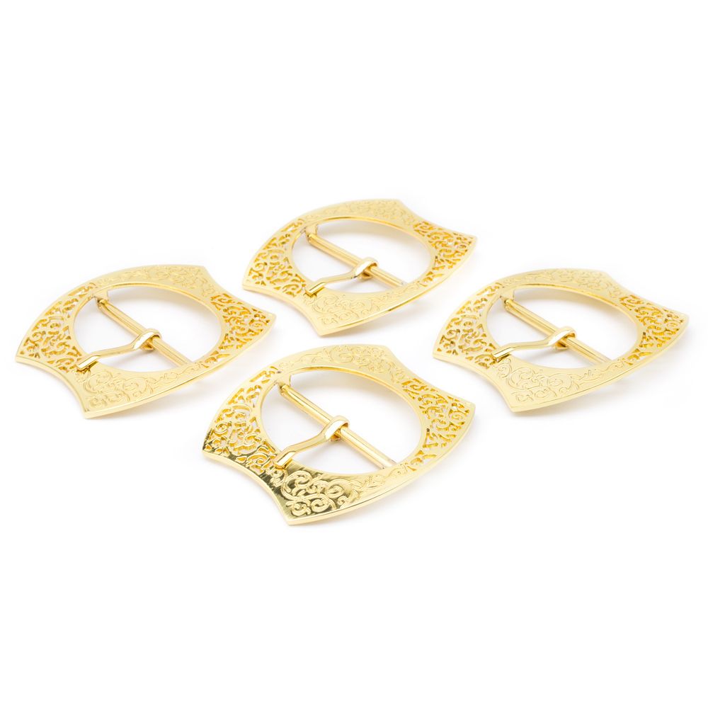 Пряжка ременная металл 40 мм, золото, 4 шт