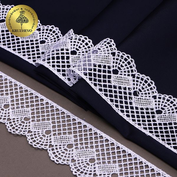 Кружево гипюр (плетёное) 45 мм, TBY.8540E, 01 белый, 13.25м, Kruzhevo