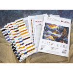 Набор для вышивания нитками Luca-S G721, гобелен Зимний вечер в горах 32х22см