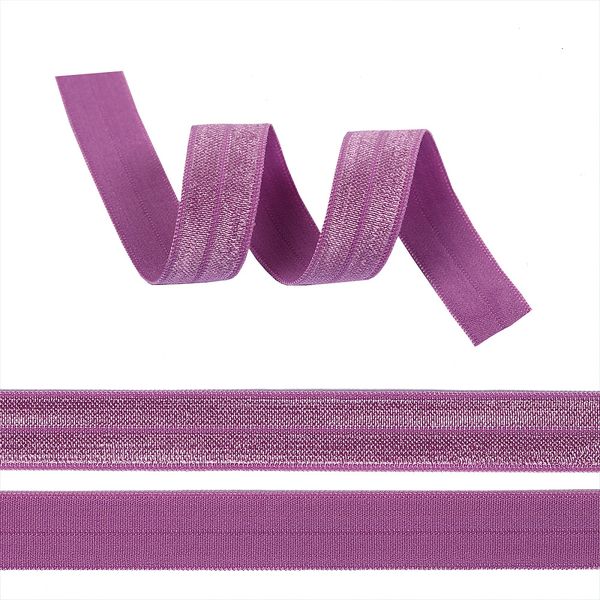 Резинка бельевая (окантовочная) блестящая 15.0 мм / 50 метров, F172 св.сиреневый