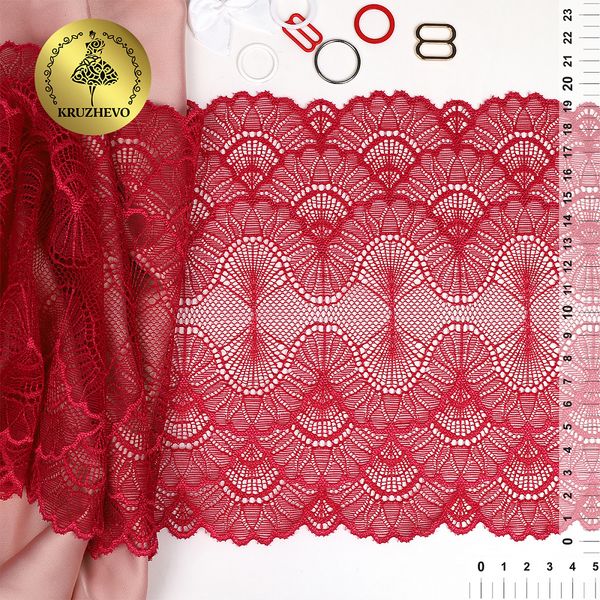 Кружево бельевое эластичное 195 мм / 3 м, 8034 цв.S261 лесная ягода, Kruzhevo