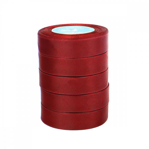 Лента репсовая (в рубчик) 25.0 мм цв.260 бордовый 5 шт по 22.86м (±1м)