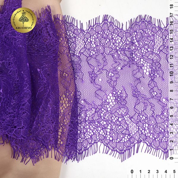 Кружево шантильи (реснички) 170 мм, A88 цв.A0507 сиреневый неон, 3 метра, Kruzhevo
