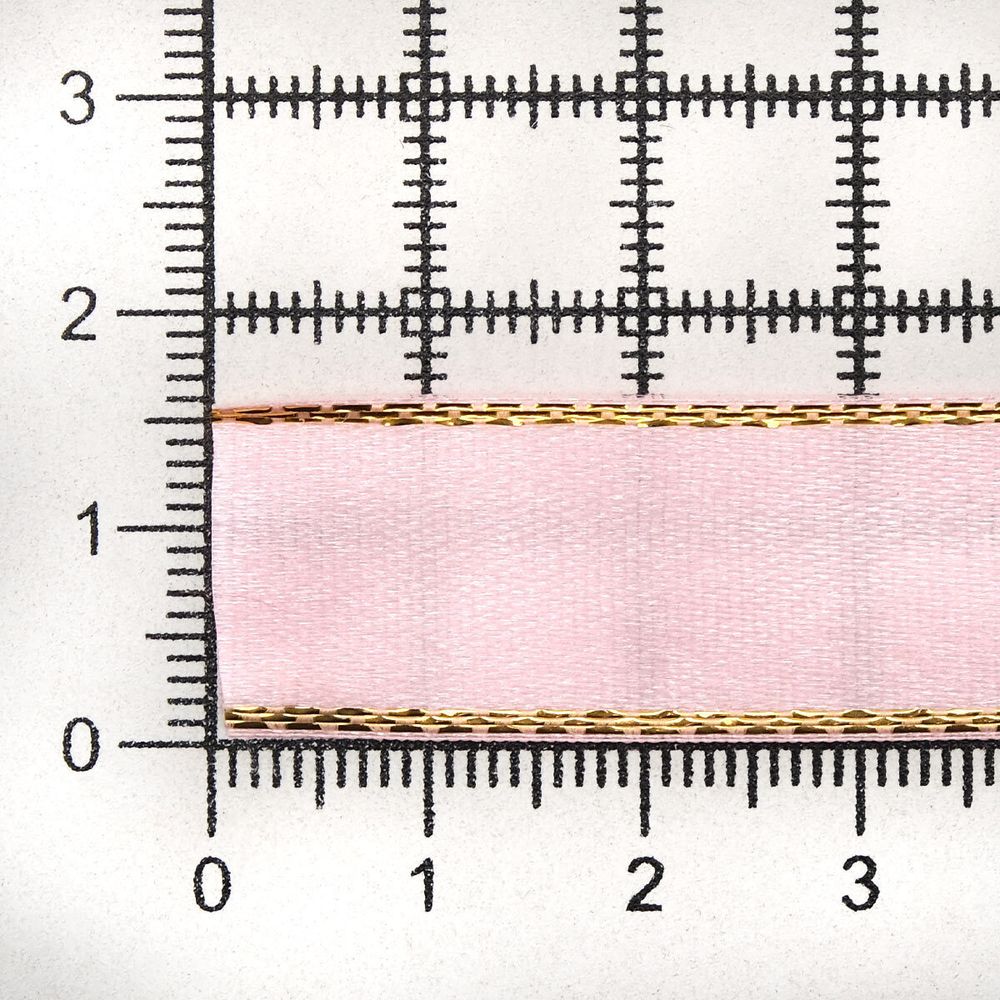 Лента атласная с золотой нитью 15.0 мм / 22.86±1 метров, 147 розовый, Globus
