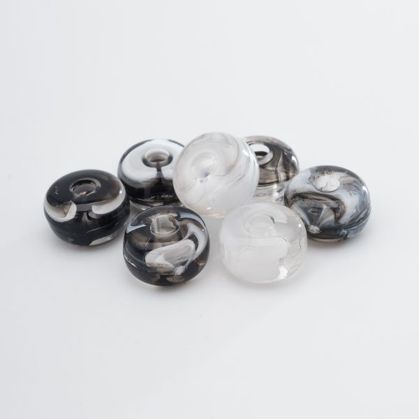 Бусины акрил 4х7 мм, 500 г, прозрач. в цвете, шайба, AD032 серый аквамарин, (7748710)2460 , Astra&Craft