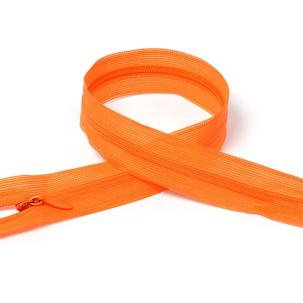 Молния потайная (скрытая) Т3 (3 мм) 1 зам., н/раз., 50 см, цв.F157 оранжевый уп.50 шт