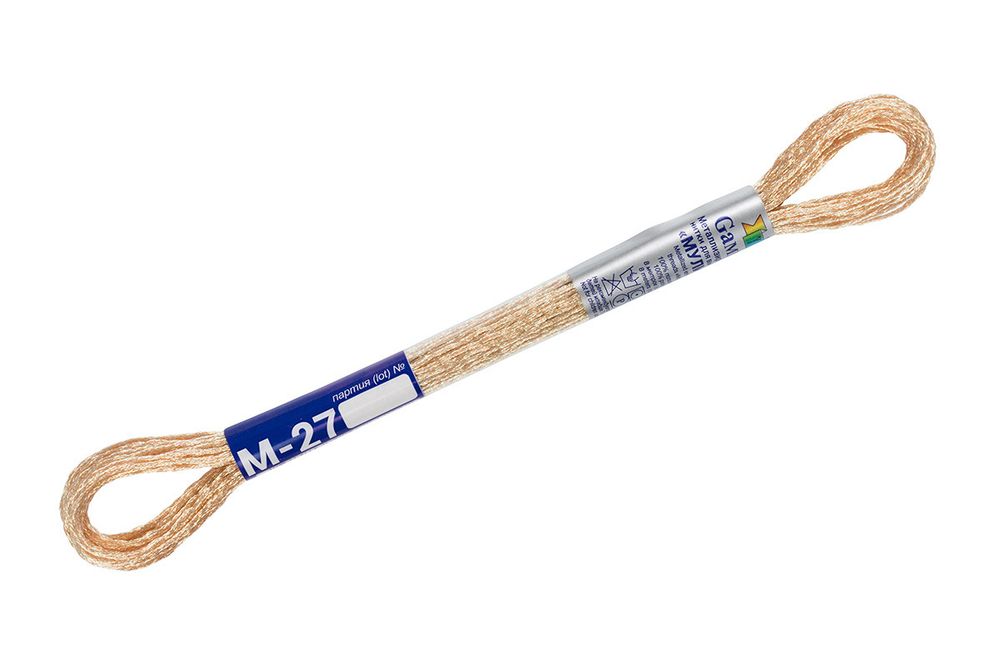 Мулине Gamma металлик, цв.М-27 золотой, 12 мотков по 8 метров