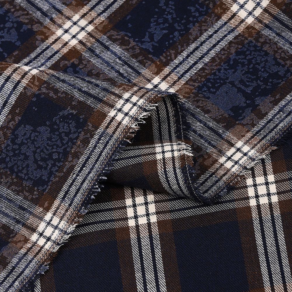 Фланель рубашечная вареная 150 г/м², 150 см / 2 метра, TBY.Fl.C751 синий