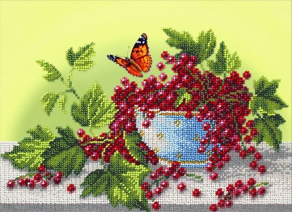 Набор для вышивания бисером Паутинка, Смородинка 28х20 см