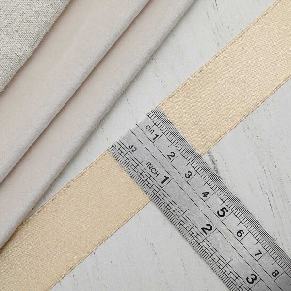 Лента атласная 1-сторонняя 25.0 мм / 22.86±1 метров, 054 золотисто-бежевый, Globus