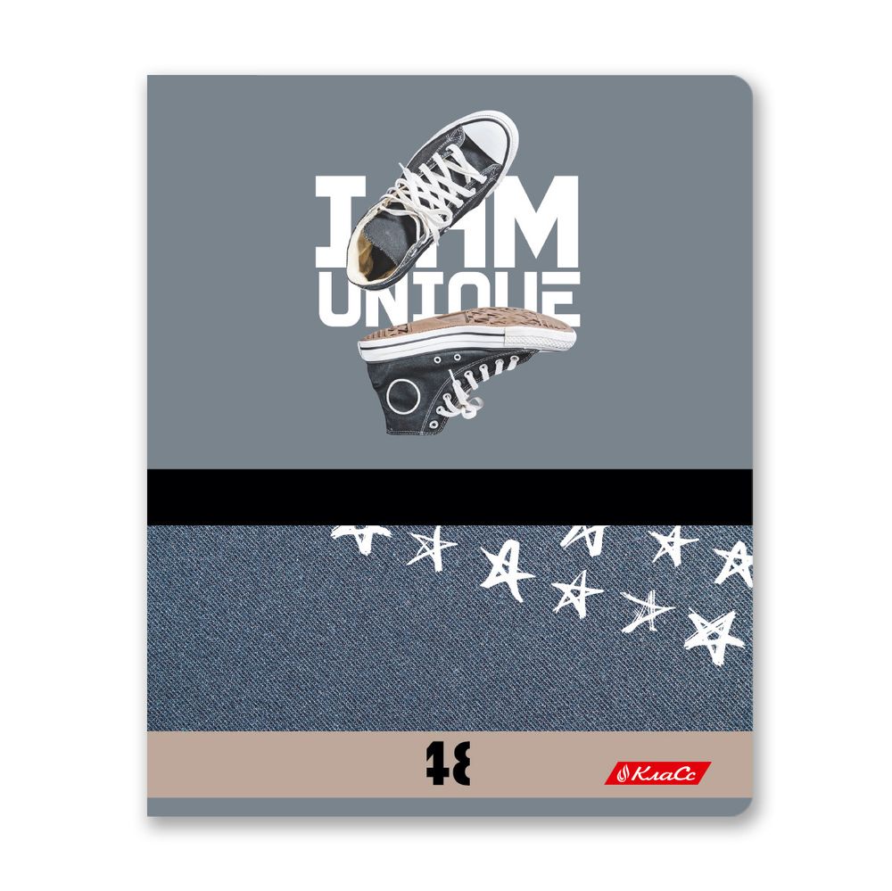 Тетрадь ученическая общая, A5+ 48 л. на скобе 65 г/м², белизна 100%, 10 шт, клетка в термоусадочной пленке, 000726 Я уникальный!, Светоч 48ТЕТк-001