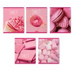 Тетрадь ученическая общая, A5+ 48 л. на скобе 65 г/м², белизна 100%, 10 шт, линия в термоусадочной пленке, 000309 Сластёна, Светоч 48ТСК5_1_3_2