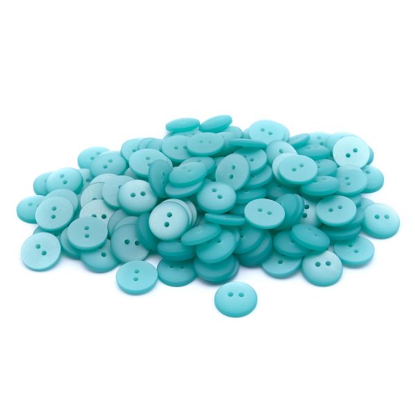 Пуговицы на 2 прокола 22L (14мм), пластик (col.28 бирюзовый), CR-K18M, 144 шт
