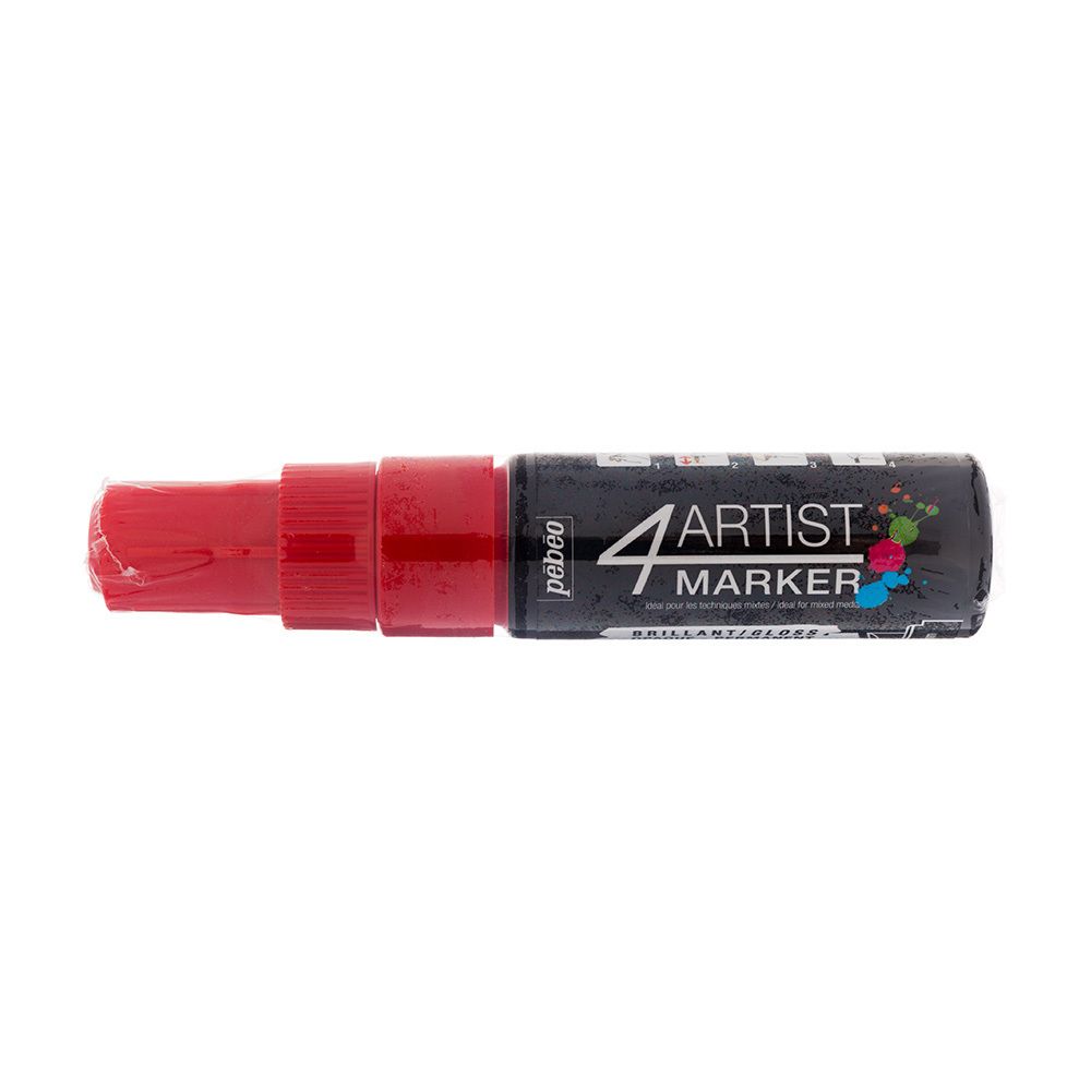 Маркер художественный 4Artist Marker на масляной основе 8 мм, перо скошенное, 3 шт, 580207 красный, Pebeo
