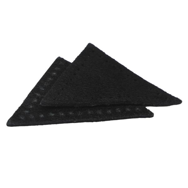 Заплатки пришивные из замши, треугольник равнобедр., стор.5см, с перфорацией, 2 шт, 100%кожа, 20 черный, 59901