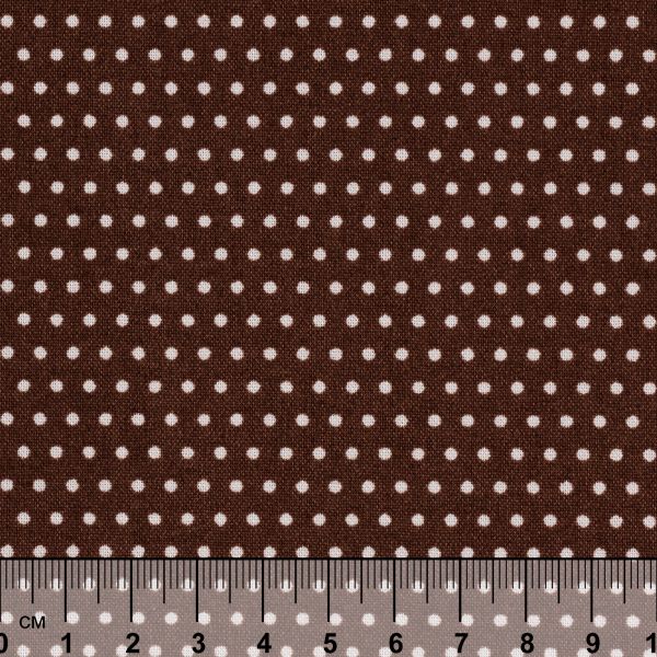 Ткань для пэчворка Peppy Бабушкин сундучок, рулон 112 см / 5 метров, БС-11 кр.горох коричневый, Peppy