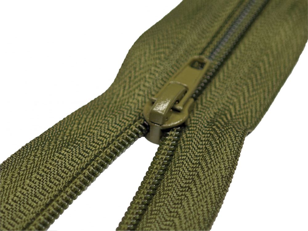 Молния спираль (витая) (цв.SBS) брючная Т3 (3 мм) 1 зам., н/раз., 18 см, автомат, S-888 зеленый, уп.100 шт