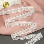 Кружево гипюр (плетёное) 20 мм, 0460 цв.01 белый уп.13,7м, Kruzhevo