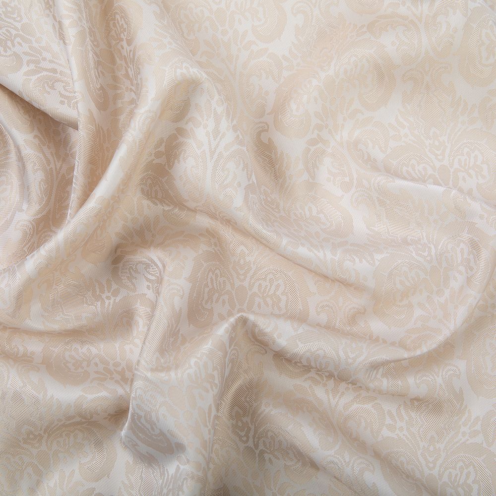 Ткань подкладочная (таффета) с рисунком 96 г/м², 100х145 см, 094 св.бежевый (орнамент), Gamma JTR