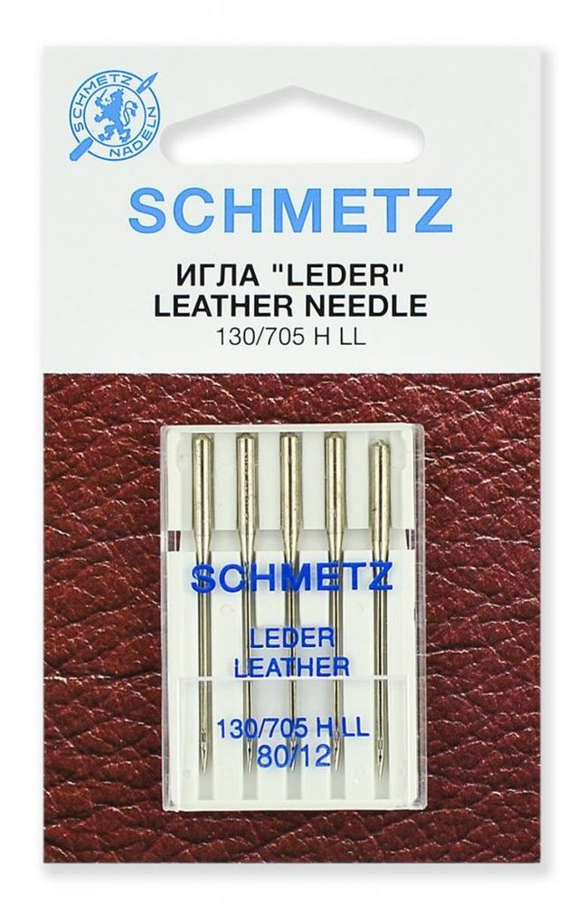 Иглы для швейных машин для кожи Schmetz №80, 5шт, 22:15.AS2.VCS, 10 блист.