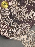 Кружево на сетке 130 мм / 9 метров, TR.BL.40466, бежевый