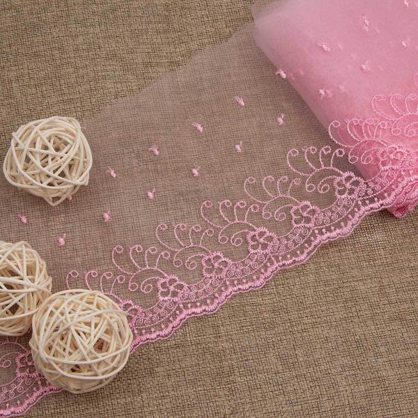 Кружево капроновое широкое 127 мм / 3.4 м (±4 см) 0574-5002, А549 розовый