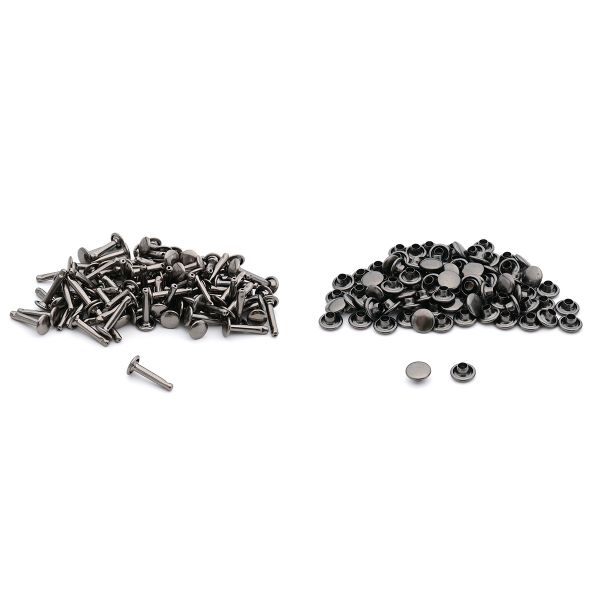 Хольнитены сумочные ⌀7 мм, h=14 мм, металл, двухсторонний, BIG, чер.никель, 100 шт