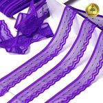 Кружево эластичное (стрейч) 25 мм, 8028, цв.A0507 фиолетовый неон уп.50м, Kruzhevo