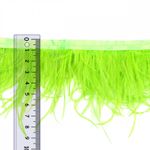 Перья на ленте Страус 8 см, FBY-08-086, цв. лайм, 2м