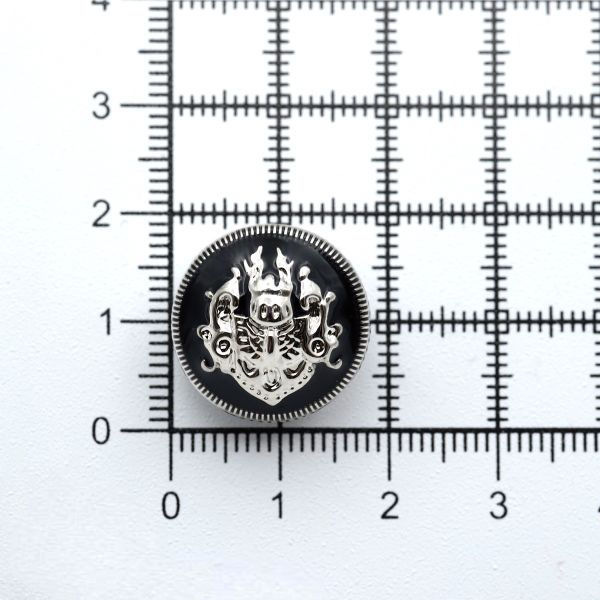 Пуговицы на ножке 28L (18мм), металл (Black/S черный с серебром), 36 шт, ME 645