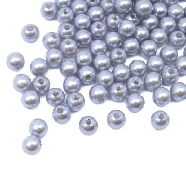 Бусины пластик (жемчуг) ⌀8 мм, 25 г, Astra&Craft (MH.КР.08.029.02 серый)