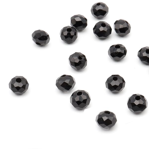Бусины стекло 4х6 мм, 30 шт/упак Astra&Craft (801 черный)