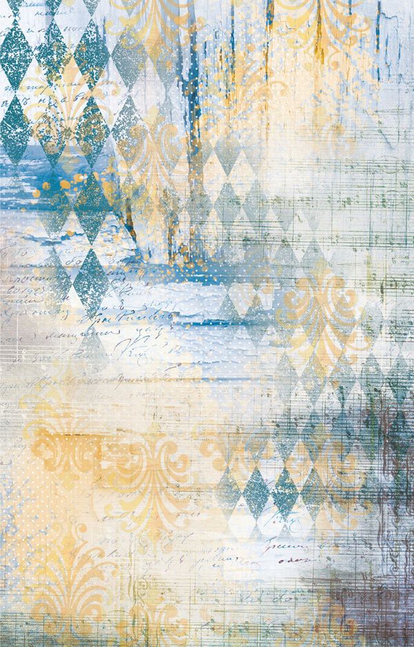 Бумага рисовая 32х22 см, 0087 Графика. Синий ромб, Love2art KPR/R