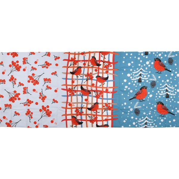 Ткань для рукоделия вафельное полотно набивное 63х150 см, арт 149, рис 29226, вид 1, Ягодный сорбет, Astra&Craft