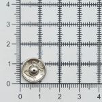 Кнопка пришивная металл ⌀13.0 мм, никель, серебристые, 6 шт, Pony