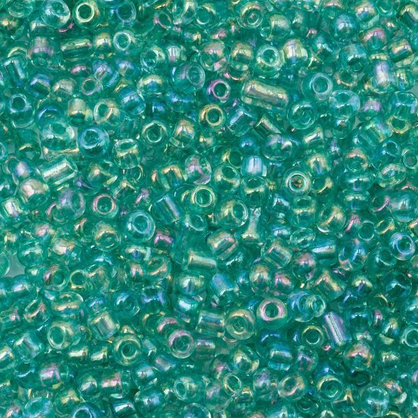 Бисер Astra&Craft 11/0 (2.1 мм), 200 г (10х20 г), цв. 180А св. бирюзовый/прозрачный радужный